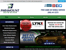 Tablet Screenshot of paramountautoglass.net